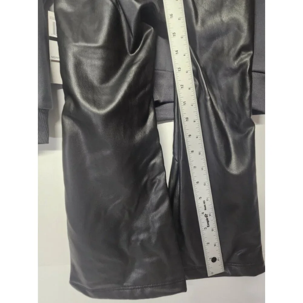 DKNY Girls S- 5‎ 2Pc Outfit, Sparkling Stone Logo Sweatshirt, Black Flared Pants